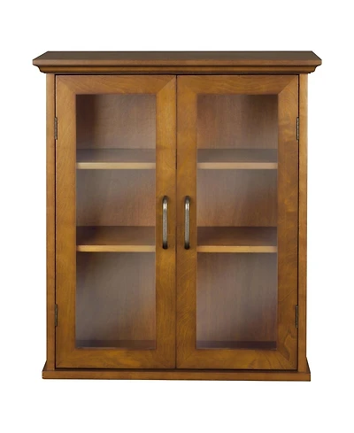 Slickblue Bathroom Wall Cabinet with Glass 2 Doors and Interior Shelves for Storage
