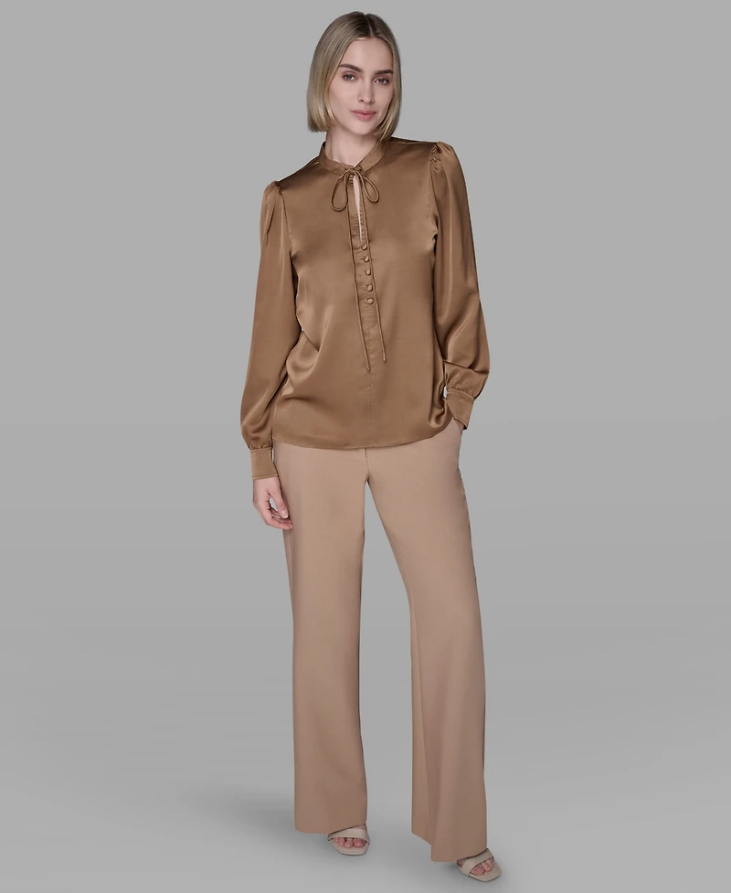 Karl Lagerfeld Paris Women's Tie Neck Top