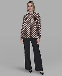 Karl Lagerfeld Paris Women's Long Sleeve Top