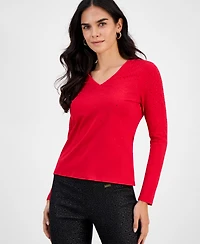 I.n.c. International Concepts Petite Embellished V-Neck T-Shirt, Macy's Exclusive