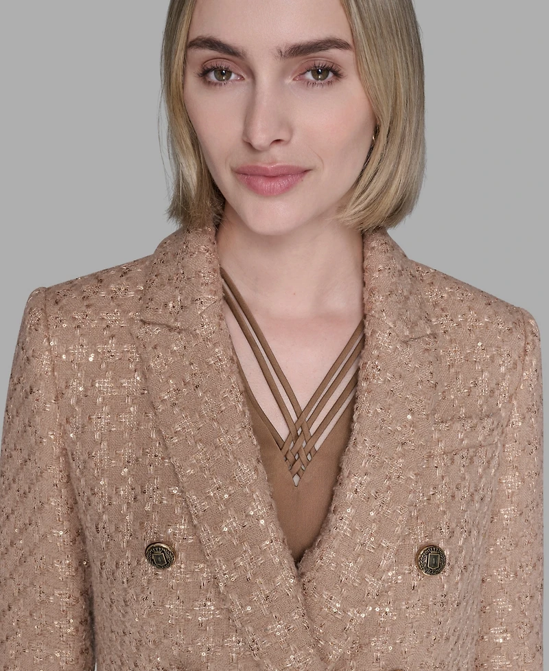 Karl Lagerfeld Paris Women's Cropped Long Sleeves Jacket