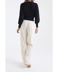 1982 Women's Rosa Ribbed Long Sleeve Cashmere Sweater