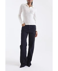 1982 Women's Amaya Cashmere Button Detail Polo Top