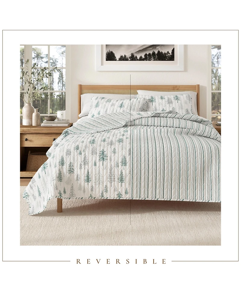 Linery & Co. Rustic Woodland Reversible Microfiber Quilt Set with Shams