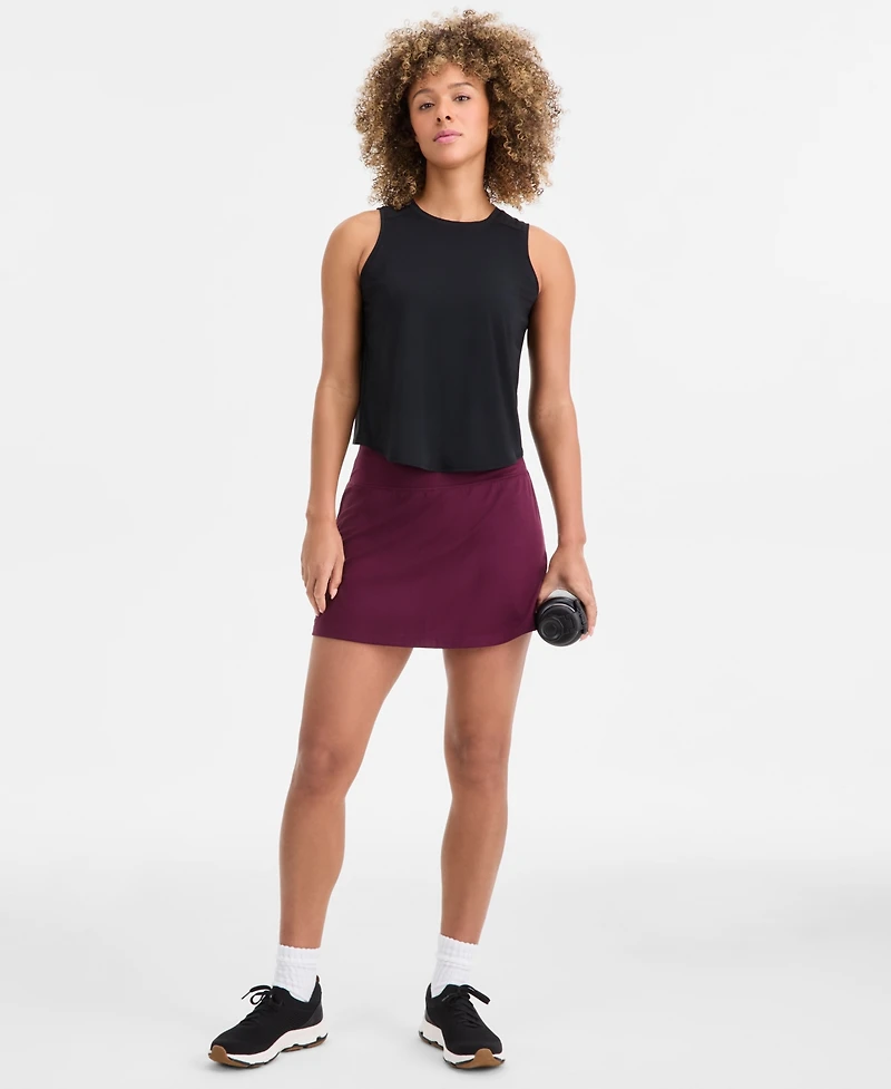 Id Ideology Women's Crewneck Back-Slit Knit Tank Top, Macy's Exclusive
