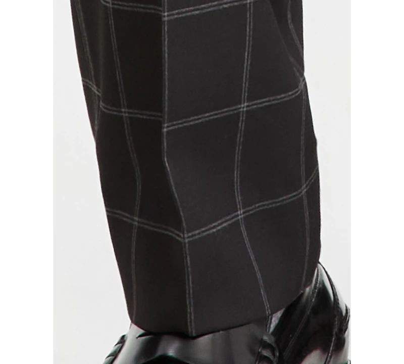 Tayion Collection Men's Classic-Fit Windowpane Suit Separates Pants