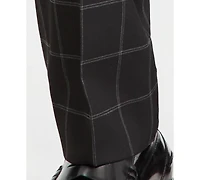 Tayion Collection Men's Classic-Fit Windowpane Suit Separates Pants