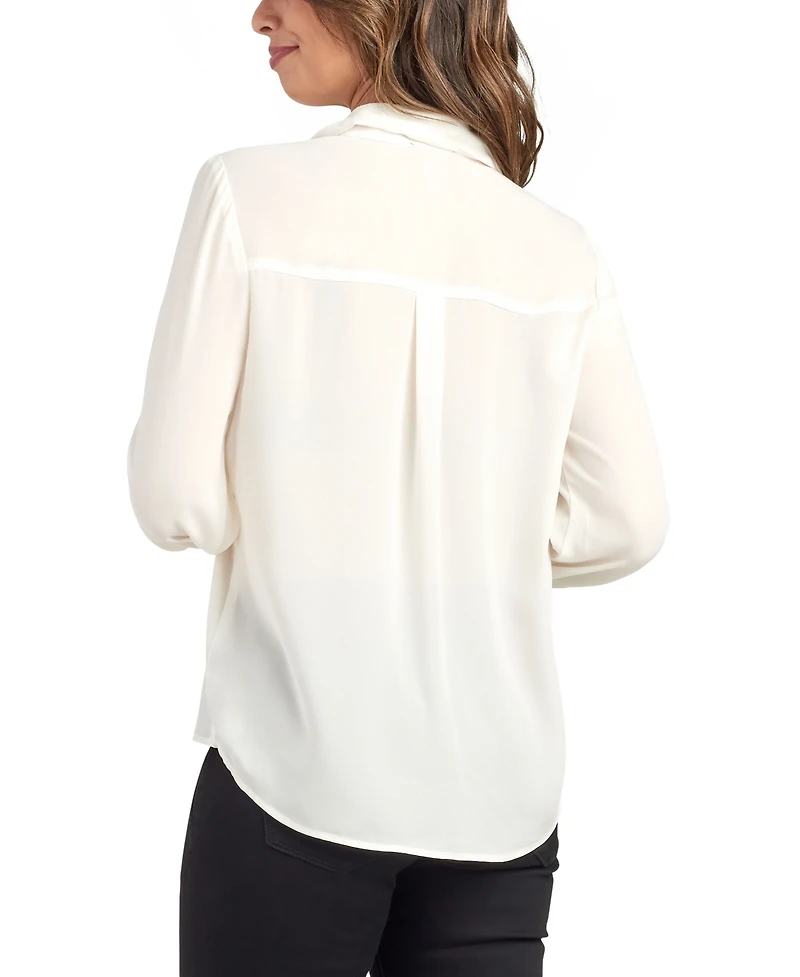Bcx Juniors' Solid Dobby Long Sleeve Shirt