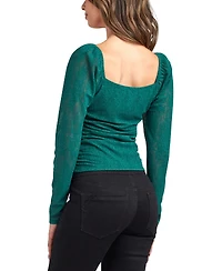 Bcx Juniors' Lace Puff Sleeve Top