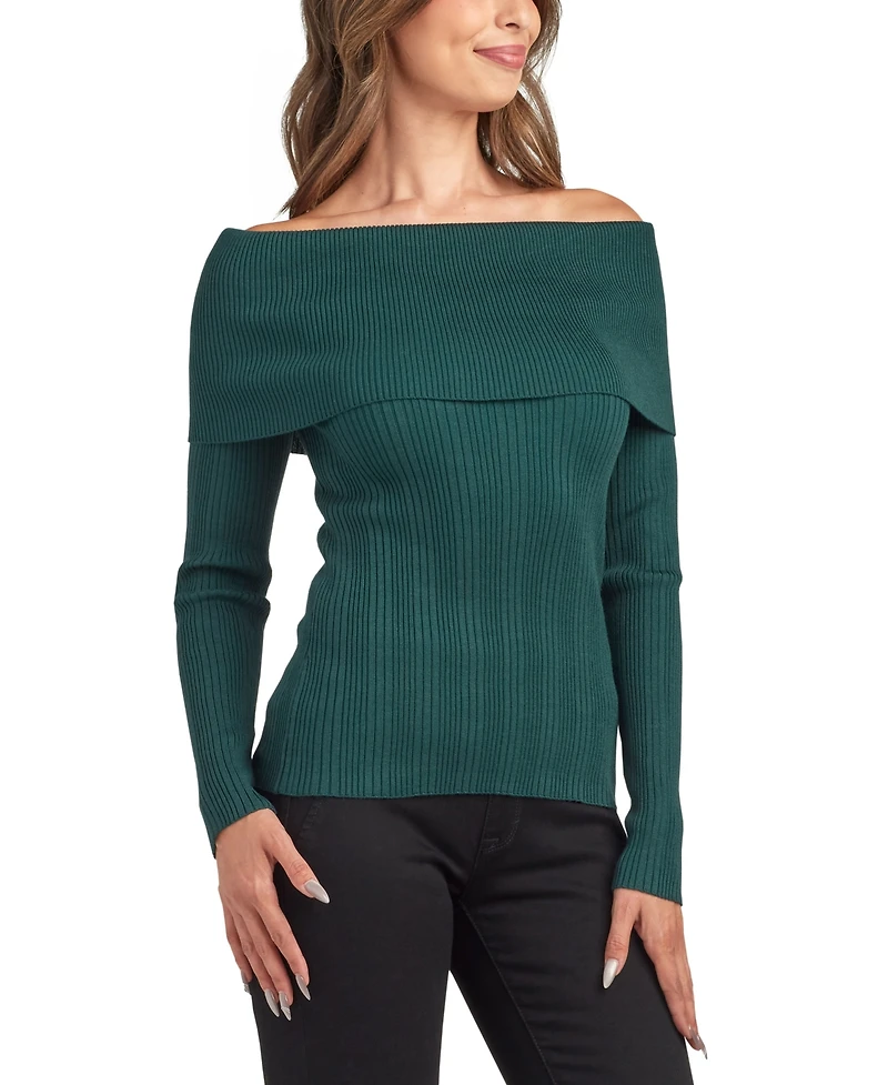 Bcx Juniors' Off-Shoulder Long Sleeve Sweater
