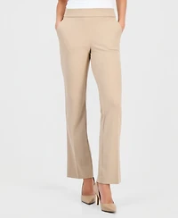 Ak Anne Klein Plus Mid-Rise Pull-On Straight Pants