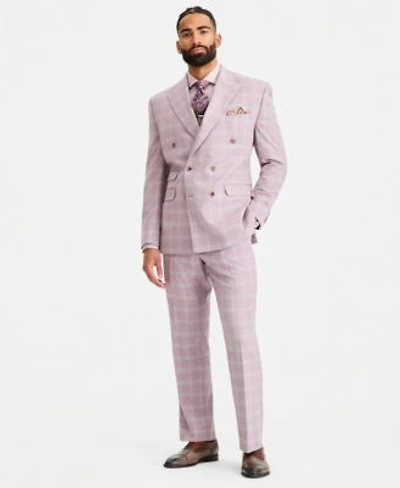 Tayion Collection Mens Classic Fit Dusty Rose Suit Separates Jacket Vest Pants