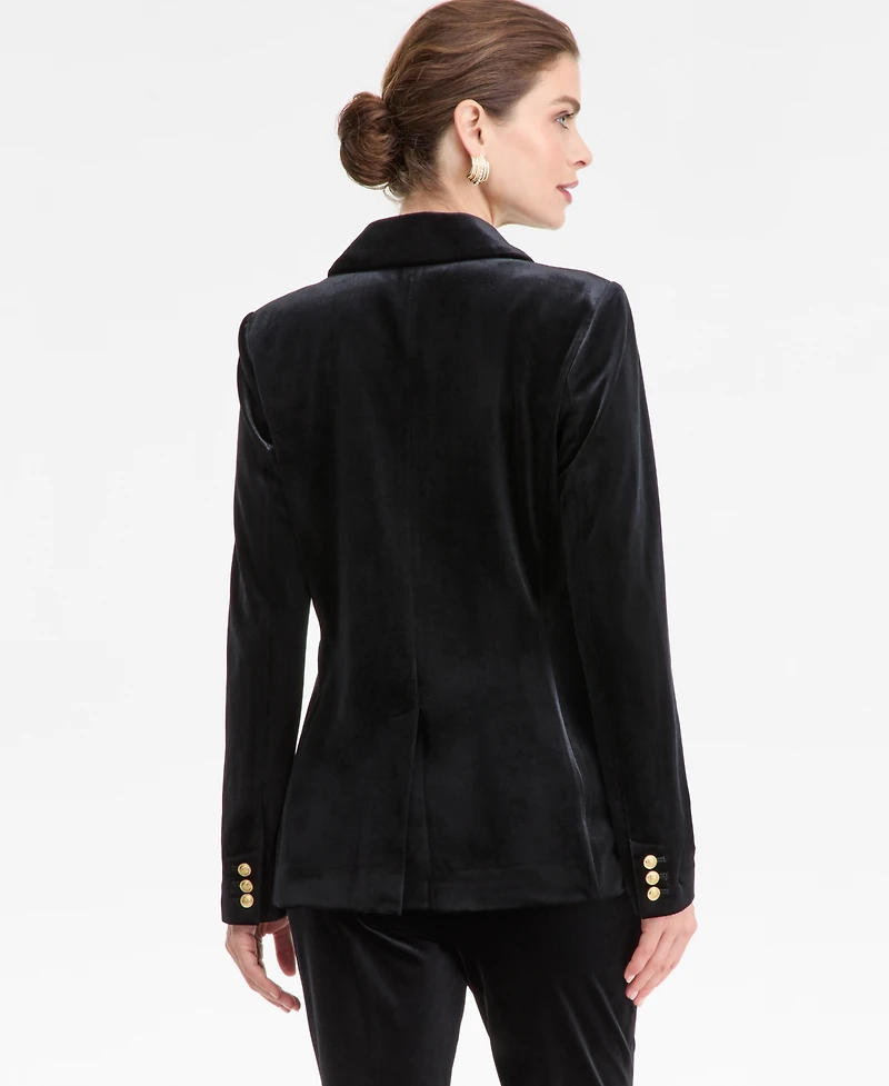 I.n.c. International Concepts Women's Double-Breasted Velvet Blazer, Macy's Exclusive