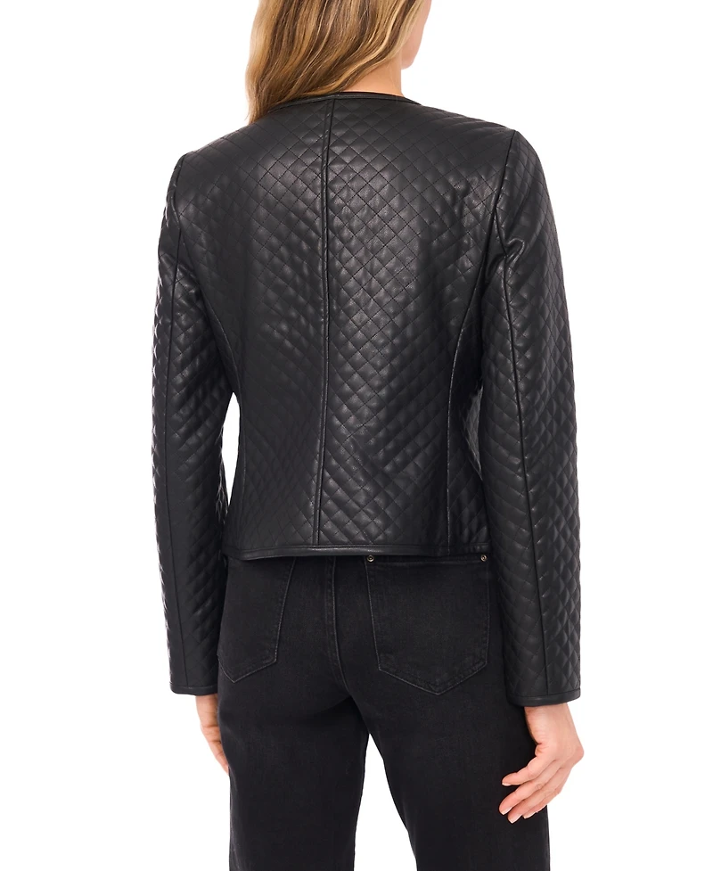 CeCe Women's Quilted Long Sleeve Jacket