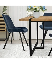Maison Boucle Modern 59-Inch Dining Table with Four Stylish Chairs - Sleek Design for Contemporary Spaces