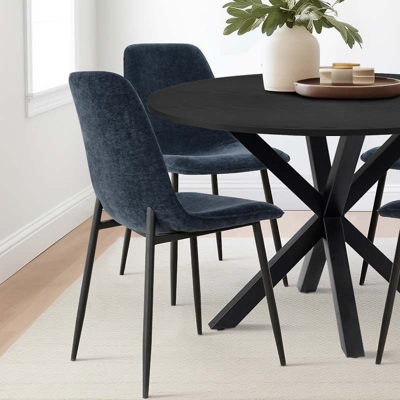5-Piece Modern Dining Set with 39.5 Inch Round Table and 4 Chairs, Multiple Color Options for Kitchen & Room-Maison Boucle