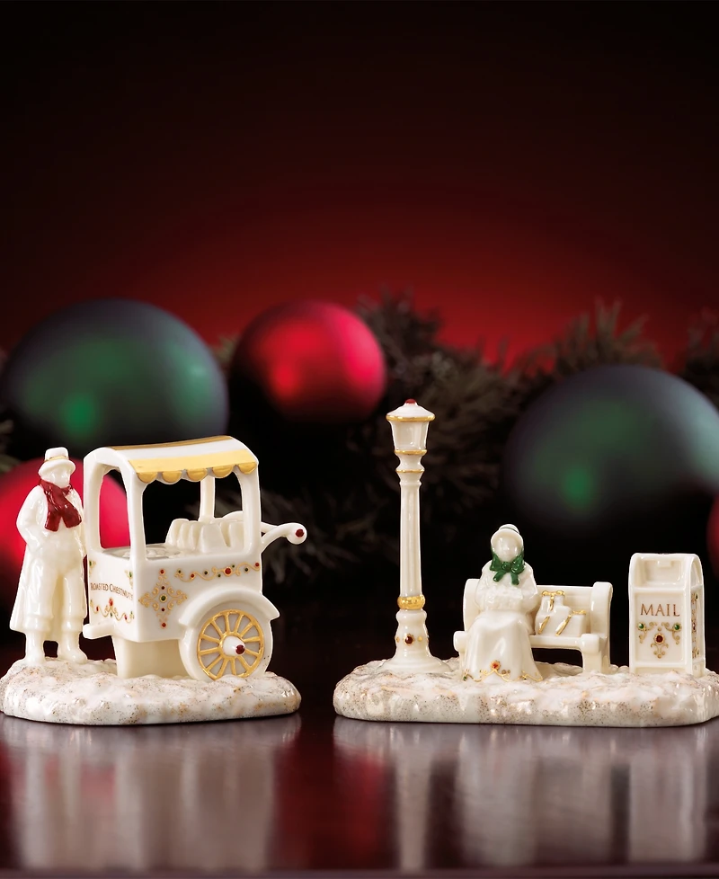 From The Vault! Lenox Mistletoe Park Chestnut Seller & Park Bench, Exclusively at Macy's