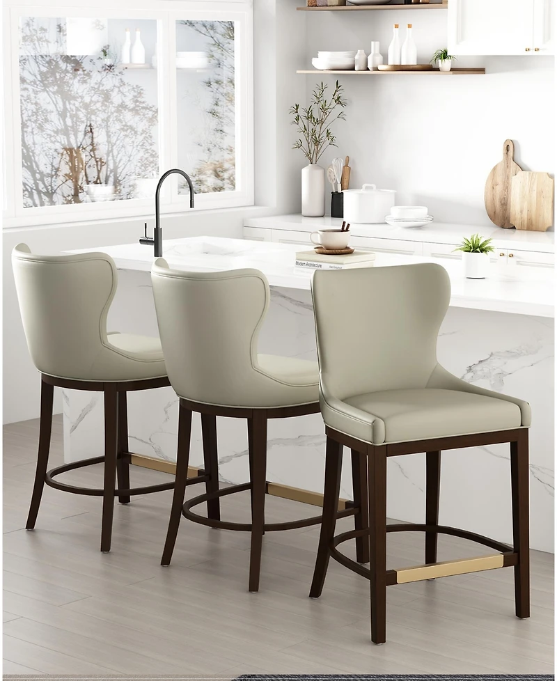 Manhattan Comfort Blair 40.9" Leatherette Upholstered Counter Stool