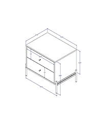 Manhattan Comfort Jasper 22.08" Wood 2-Drawer Nightstand