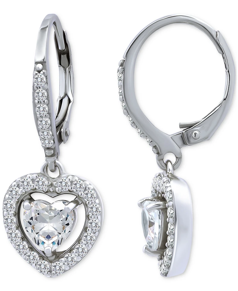 Giani Bernini Heart Drop Earrings (2-1/8 ct. t.w.) in Sterling Silver, Macy's Exclusive