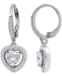 Giani Bernini Heart Drop Earrings (2-1/8 ct. t.w.) in Sterling Silver, Macy's Exclusive