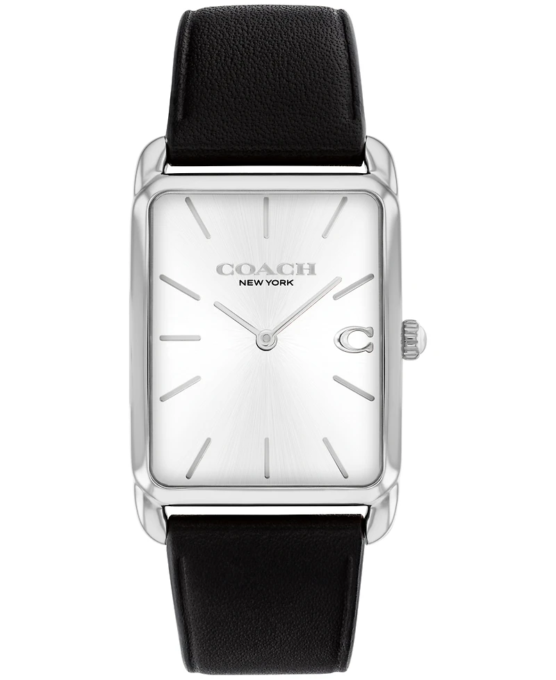 Coach Men's Elliot Black Leather Strap Watch