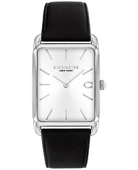 Coach Men's Elliot Black Leather Strap Watch