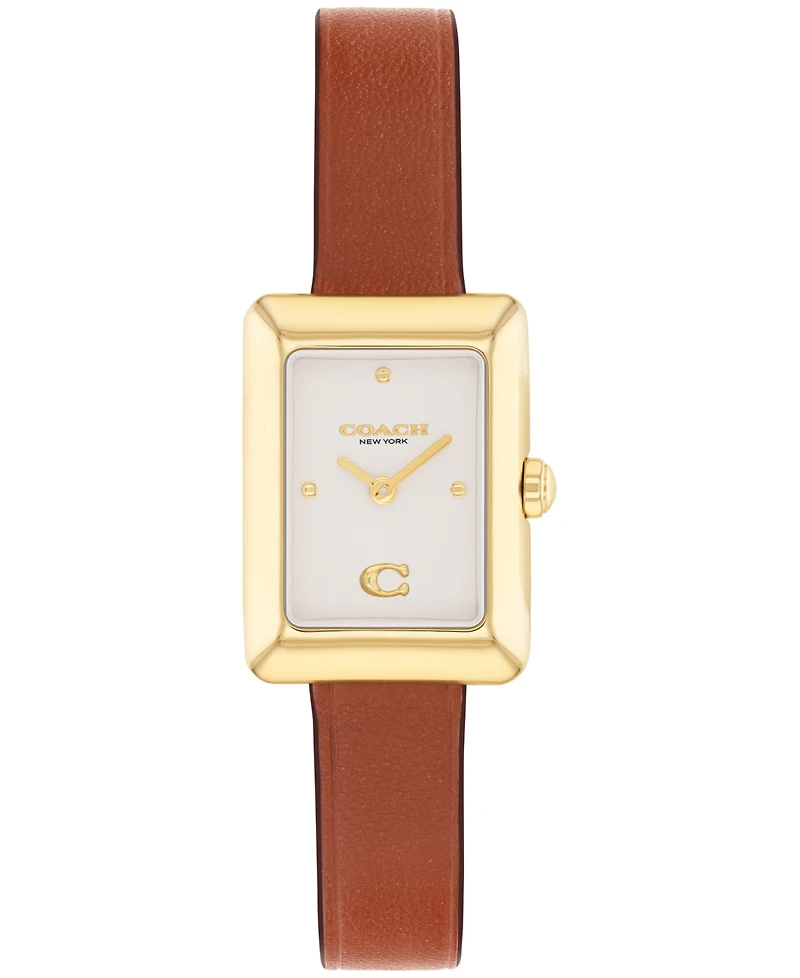 Coach Women's Mara Saddle Leather Strap Watch, 19 x 26mm