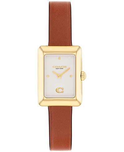 Coach Women's Mara Saddle Leather Strap Watch, 19 x 26mm