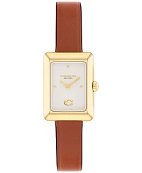 Coach Women's Mara Saddle Leather Strap Watch, 19 x 26mm