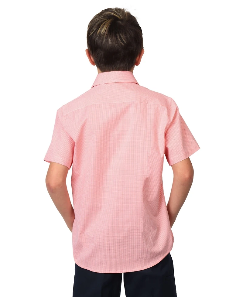 TailorByrd Big Boys Gingham Short Sleeve Shirt