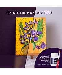 Wise Elk Okto Sensory Art 3D Painting "Irises" – 11.8" x 15.7" Canvas Kit