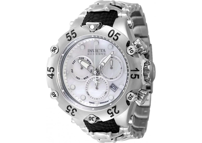 Invicta Men's 47156 Reserve Quartz Chronograph White, Silver Dial Watch