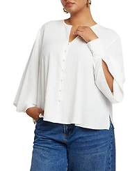 Eloquii Women's Plus Bishop Sleeve Blouse