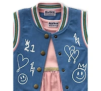 Blueberi Boulevard Girls 2T-6X 2-Piece Graffiti Vest and Dress Set