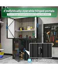 Aecojoy Outdoor Storage Cabinet Waterproof with Shelves, Vertical Tall Sheds
