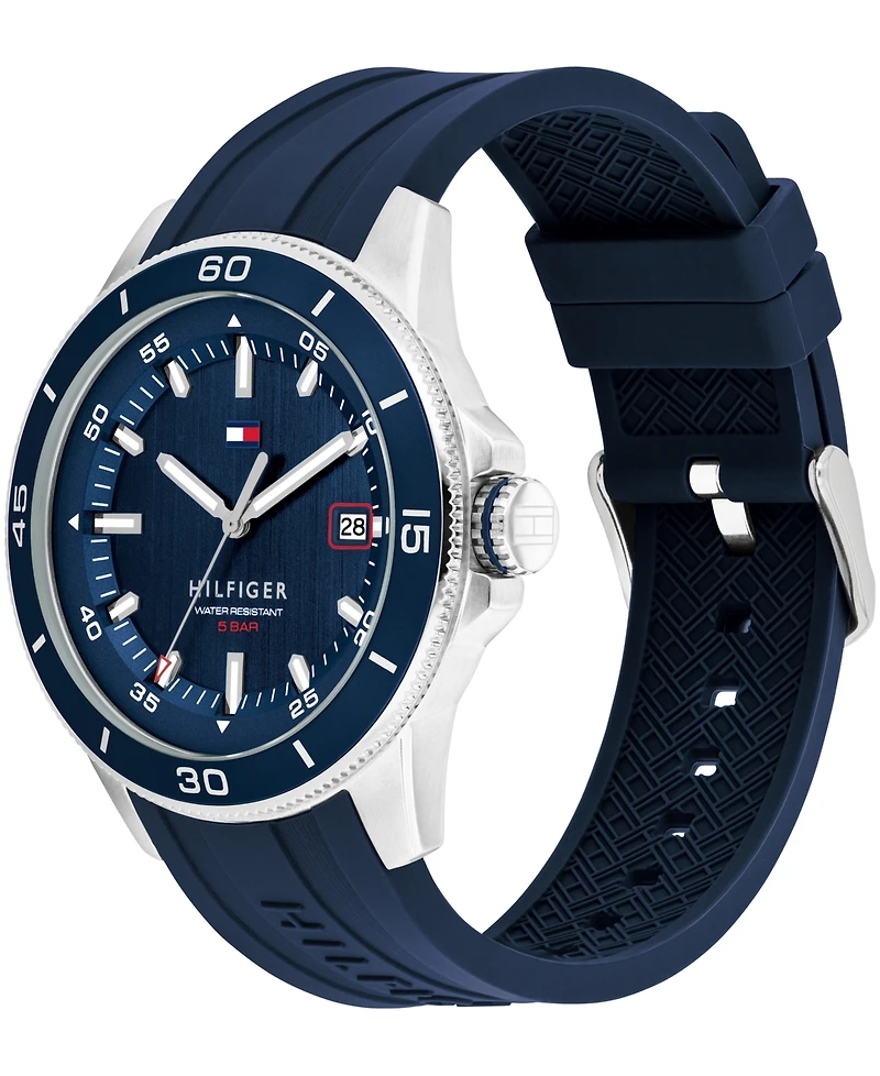 Tommy Hilfiger Men's Quartz Blue Silicone Strap Watch, 43mm
