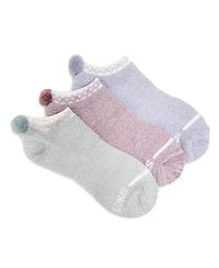 Muk Luks Women's 3 Pk Dream Step Low Cut w/Pom