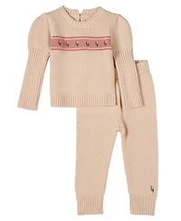 2 Piece Baby and Toddler Girls "Tiptoe Through The Tulips" Embroidered Legging Set