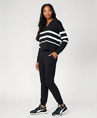 Cable & Gauge Women's Striped Polo Jogger Lounge Set