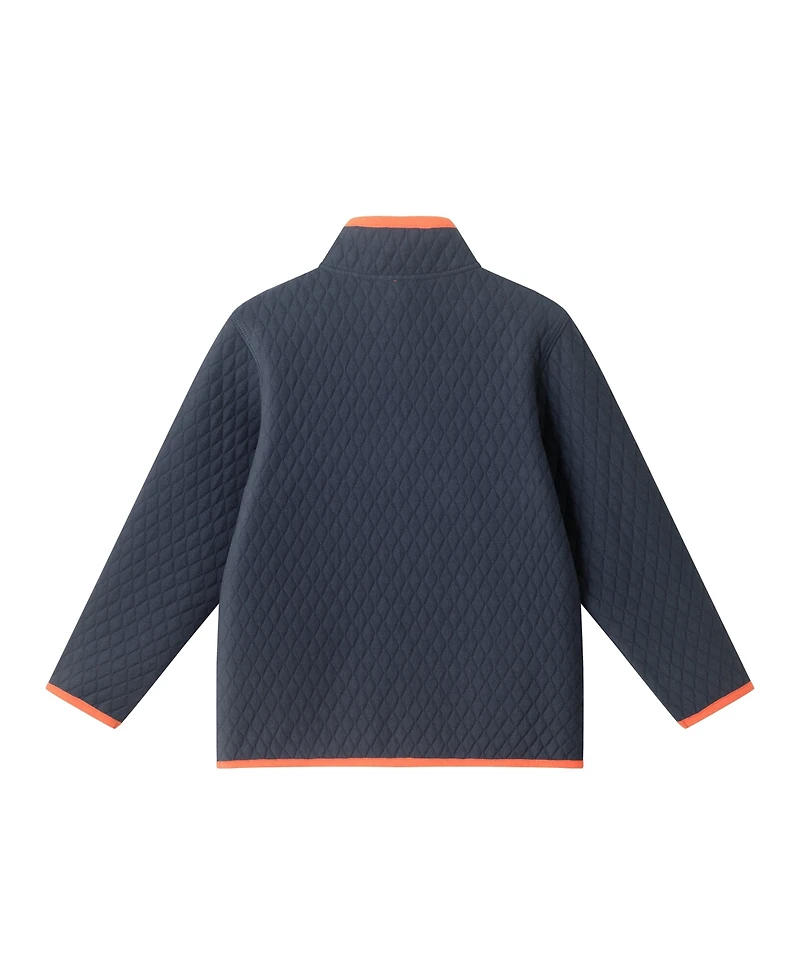 Andy & Evan Toddler/Child Boys Navy Quilted Quarter Zip Top