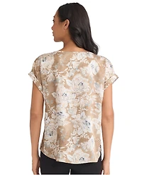 Jones New York Petite Printed Short Sleeve Top