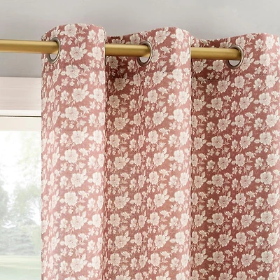 No. 918 Trinity Tonal Floral Semi-Sheer Grommet Curtain Panel