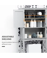 Slickblue Space-Saving Bathroom Organizer Cabinet for Towels and Essentials
