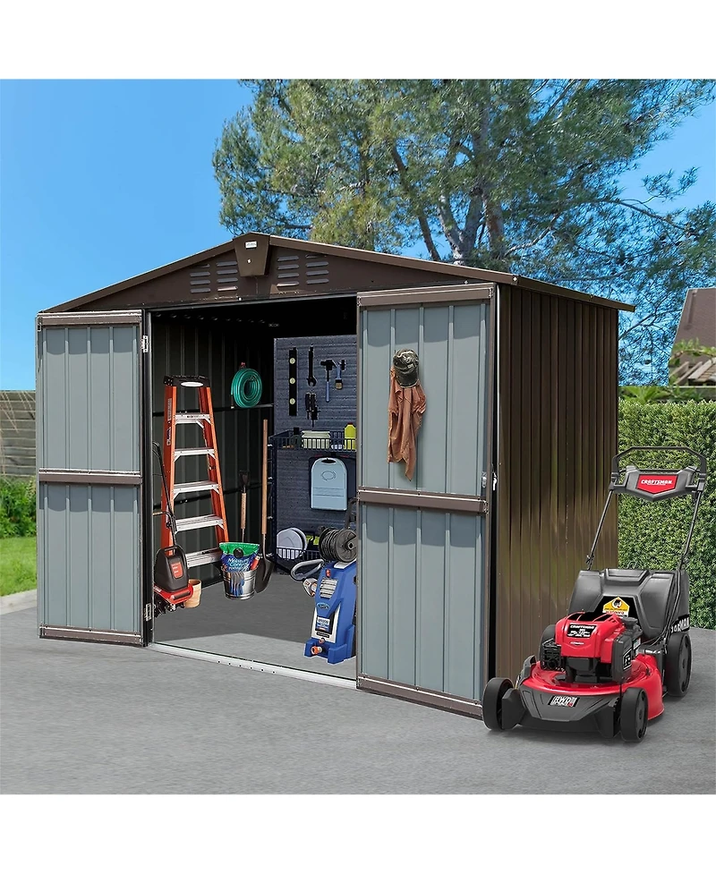Clihome 6.2-ft x 8.2-ft Galvanized steel Storage Shed