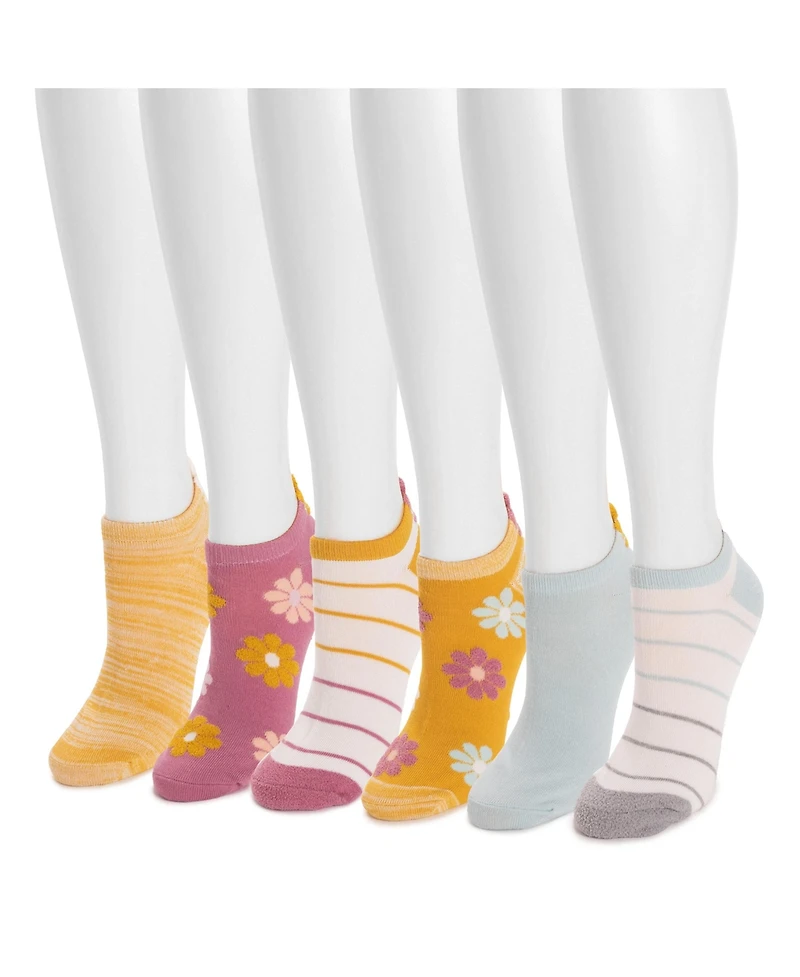 Muk Luks Women's 6 Pk 3D Tab Low Cut