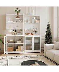 gaomon 71" Kitchen Pantry Cabinet, Wooden Tall Sideboard Buffet Cabinet with Microwave Stand, Pegboard and Hutch, Pantry Storage Organizers Coffee Bar