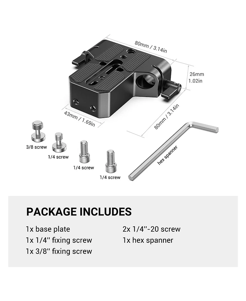 SmallRig Baseplate with Dual 15mm Rod Clamp