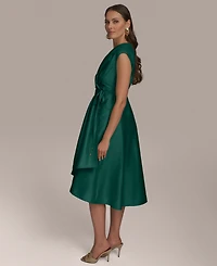 Donna Karan New York Women's Surplice-Neck Midi Dress