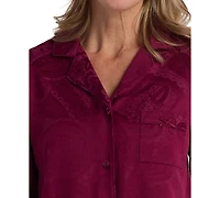 Miss Elaine Women's 2-Piece Notch Collar Top and Pull-On Pants Pajama Set